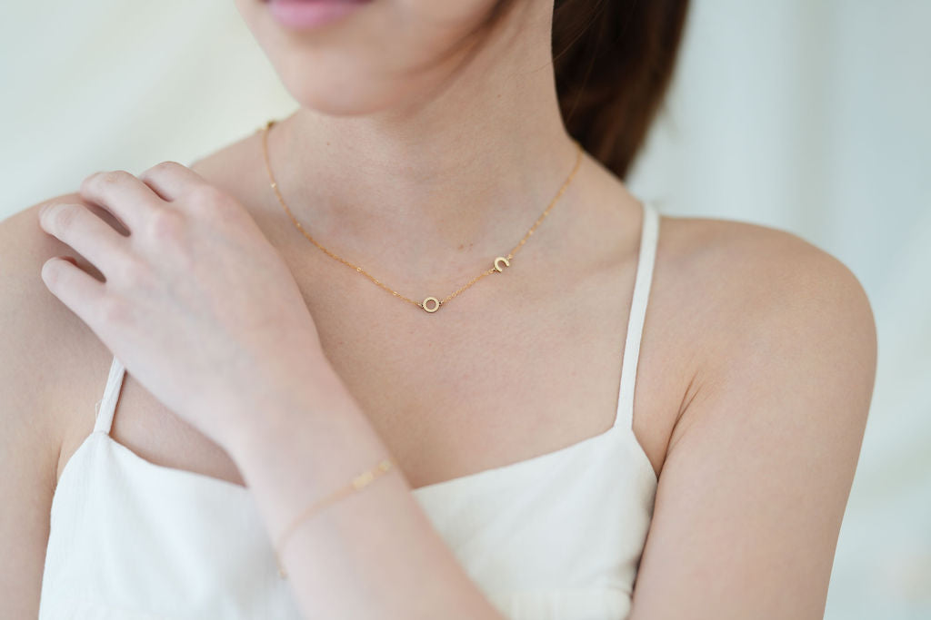 The Side Initial Necklace - NIKKI CAMBA
